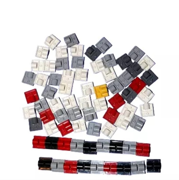 LEGO 2817 modified 2x2 with pin holes, 10247 full cross multicolor ✷ 80 pc lot - Picture 2 of 3